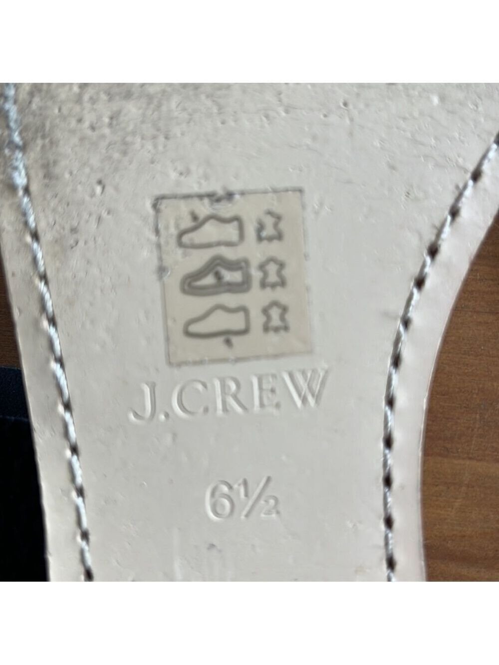 J. Crew Women’s Black Pebble Leather Flat Double Strap Sandals 6.5 - Picture 11 of 12